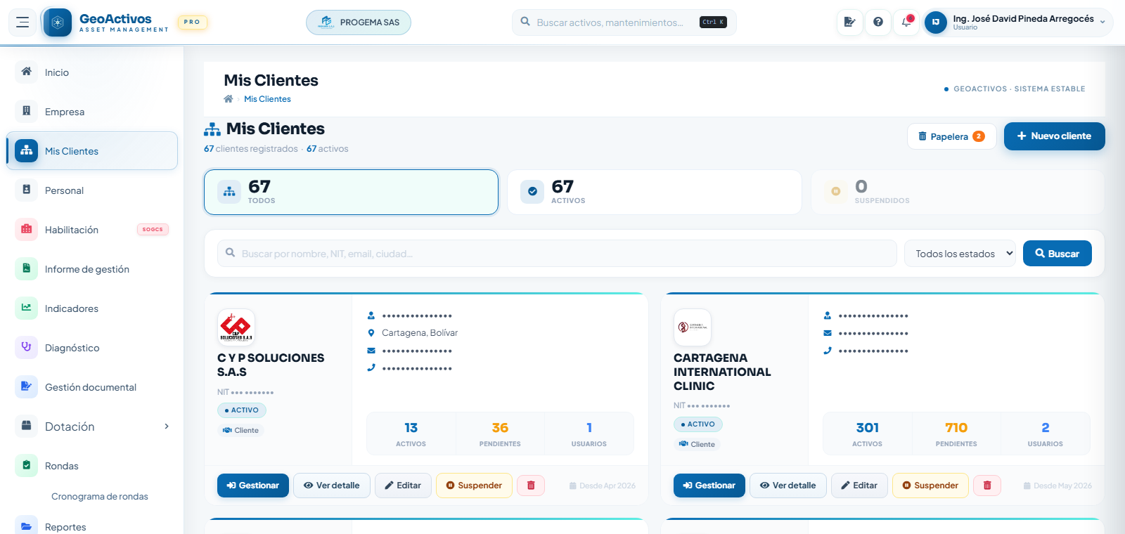 Gestión Multi-cliente