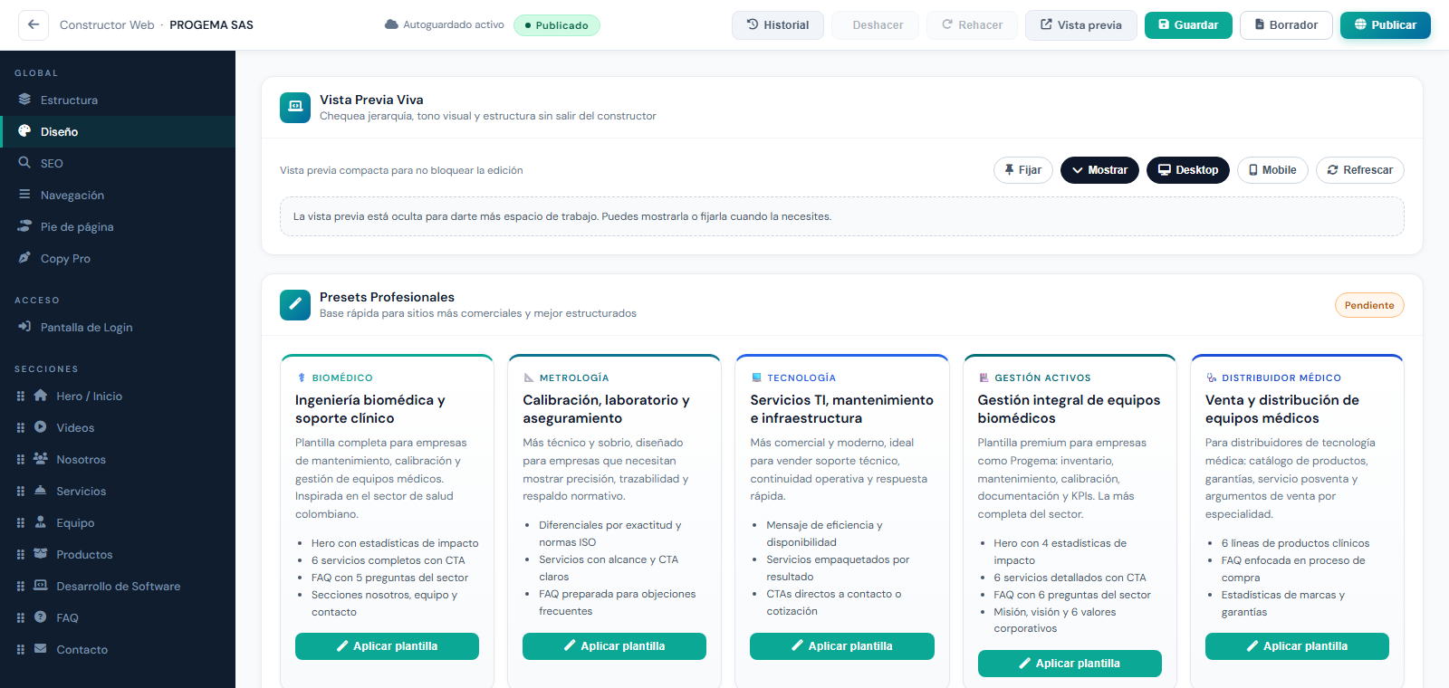 Presencia Web Comercial